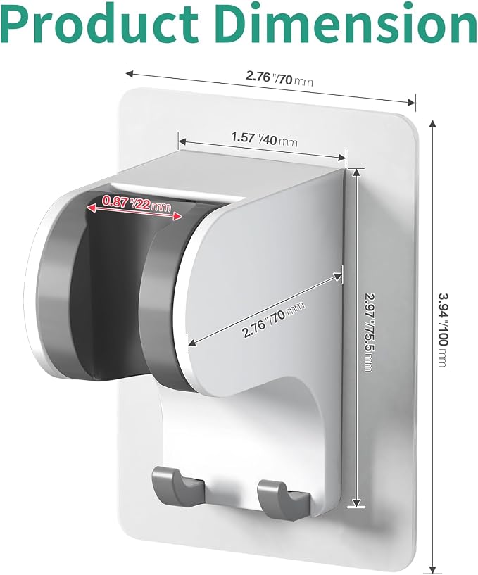 Hand Held Shower Head Holder Wall Mount, Shower Hose Holder Adhesive - Image 5