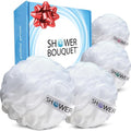 SHOWER BOUQUET Loofah Soft-White-Cloud XL Bath-Sponge 4-Pack // Extra Large 75g by ShowerBouquet%C2%AE