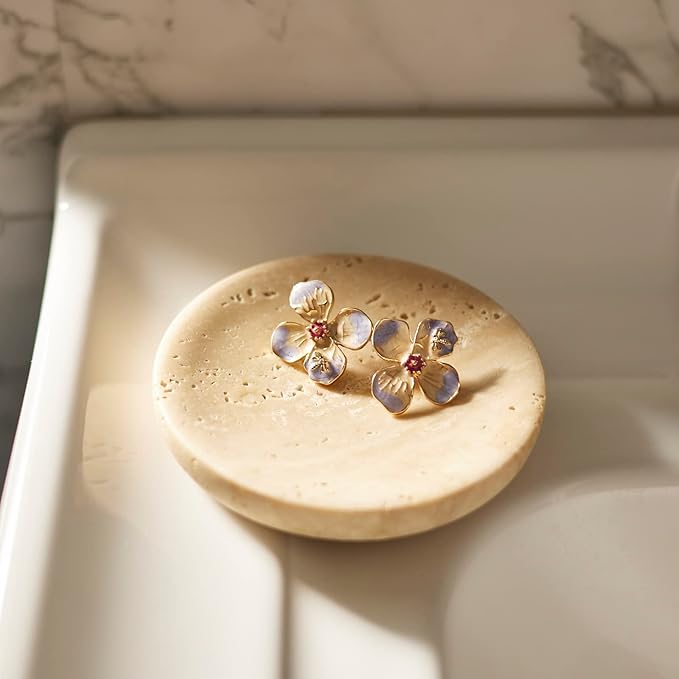 Round Marble Trinket Dish, Jewelry Tray Real Marble Soap Dish - Image 3