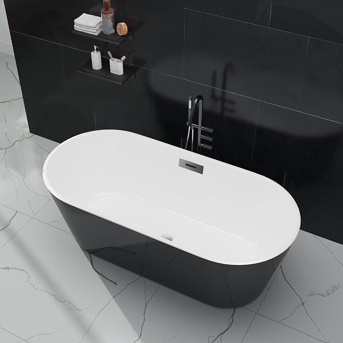 67 Inch Acrylic Soaking Bathtub, Modern Stand Alone Tub - Image 7