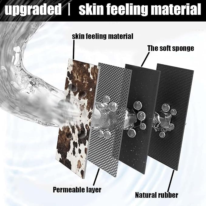Bath Mat Rug, Animal Cow Skin Texture Non Slip Quick Dry Super Absorbent Thin - Image 2