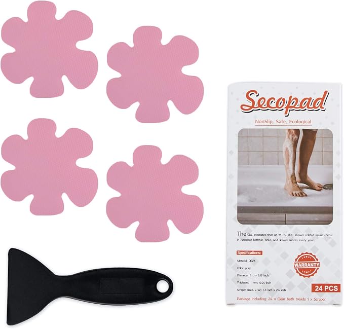 Bathtub Stickers Non-Slip, Safety Shower Treads Adhesive Appliques by Secopad