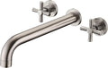 SUMERAIN Tub Faucet Brushed Nickel Wall Mount Tub Filler High Flow Bathtub by SUMERAINFAUCETS