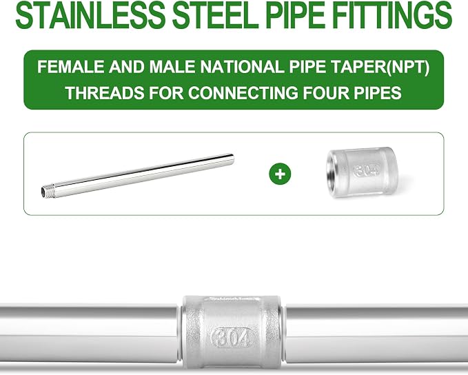 TAISHER 1PCS Stainless Steel Pipe Fittings, 1/4" NPT Male x 1/4" NPT Female - Image 6