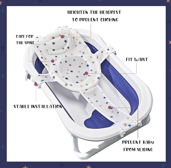 Baby Bath Seat Support Net Soft Headrest Baby Bath Cushion Pad, Breathable - Image 2