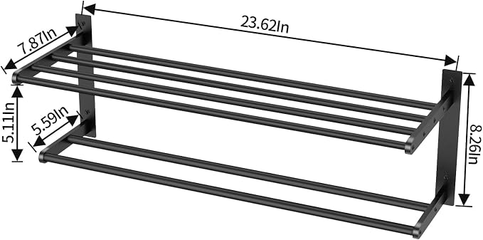 Towel Racks for Bathroom, 24 Inch Bath Towel Shelf - Image 6