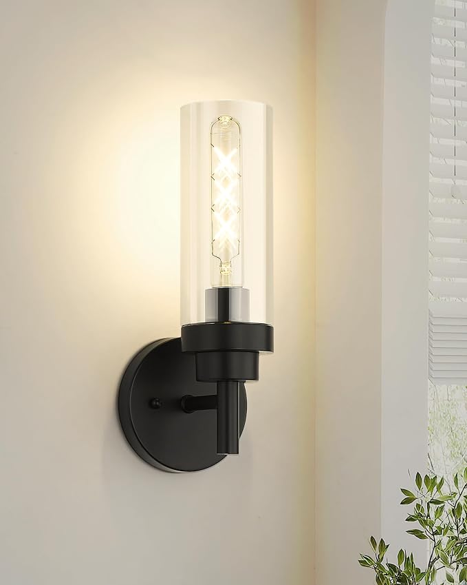 Emak Black Wall Sconces Set of Two, Modern Vanity Lights - Image 6