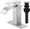 Bathroom Faucets Brushed Nickel Waterfall Bathroom Sink Faucet Modern Single by LUFG