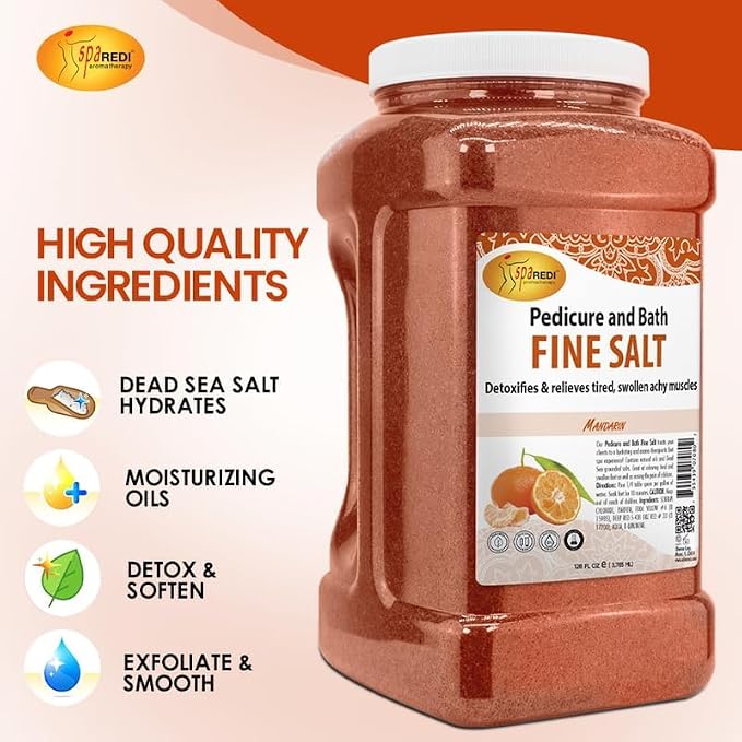 SPA REDI - Detox Foot Soak Pedicure and Bath Fine Salt, 128 Oz - Made - Image 6
