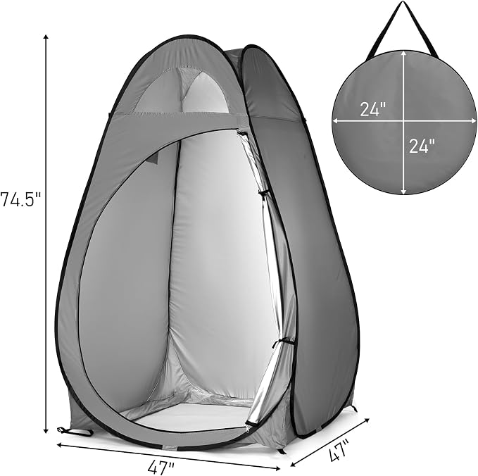 Pop Up Privacy Shower Tent, Portable Outdoor Bathroom Toilet Changing Dressing - Image 2