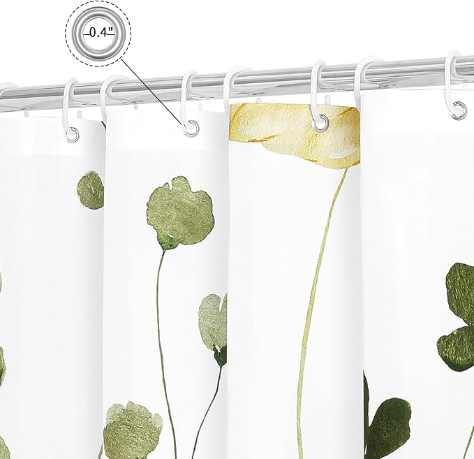 Gibelle Extra Long Shower Curtain 72 x 84, Watercolor Floral Fabric Shower - Image 5