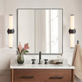 36x36 Inch Black Bathroom Mirror, Copper-Free Mirror, Aluminum Alloy Frame by LEDLUX