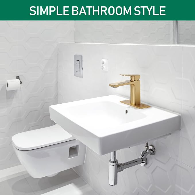 VOTON Brushed Gold Bathroom Sink Faucet Single Handle Bathroom Faucets - Image 7