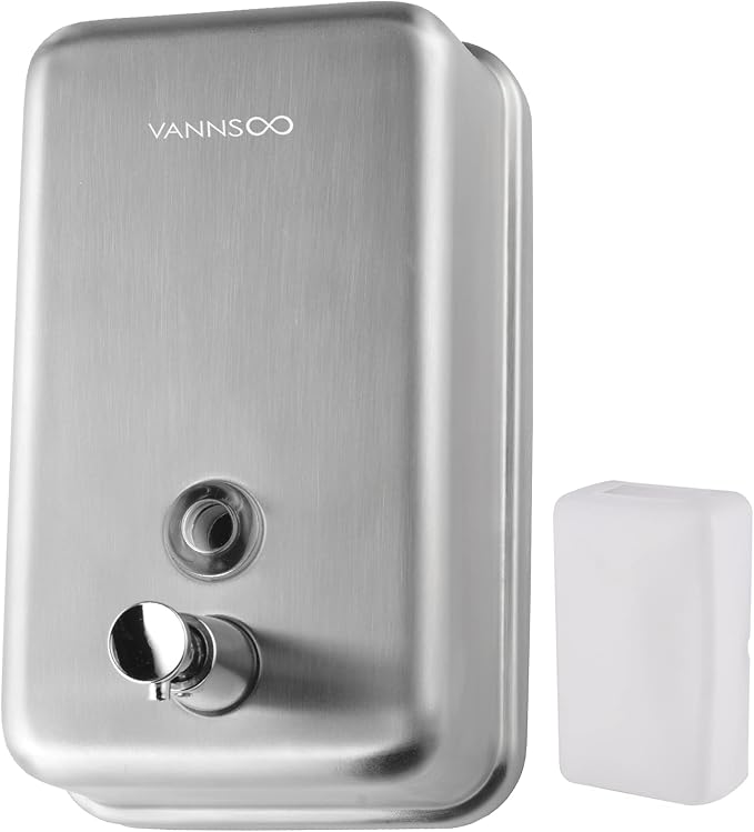 Commercial Wall Mount Stainless Steel Soap Dispenser, Corrosion Proof Lining by VANNSOO
