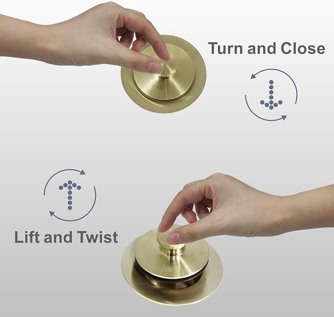Gold Brushed tub Drain Lift &Turn Tub Trim Set - Image 3
