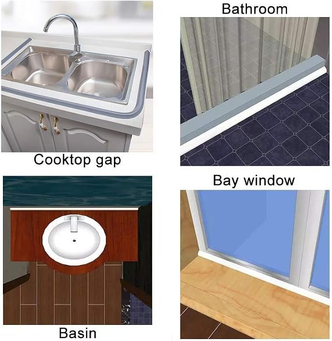 Collapsible Bathroom Water Stopper Flood Barrier Rubber Water Dam Wet and Dry - Image 6