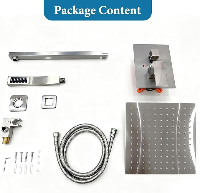 Brushed Nickel Square Shower Head - Image 4