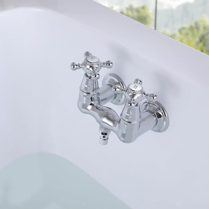 SUMERAIN Wall Mount Tub Faucet Vintage Leg Tub Filler 3-3/8 Inch Center High - Image 3