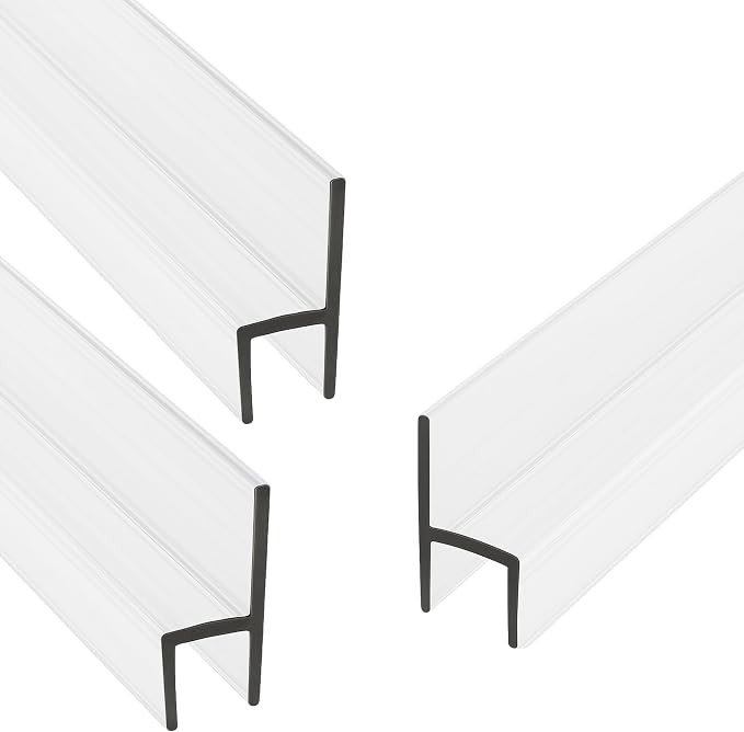Frameless Shower Door Side Seal Strip H-Type 180 Degree 85 inches Length by KCHardware