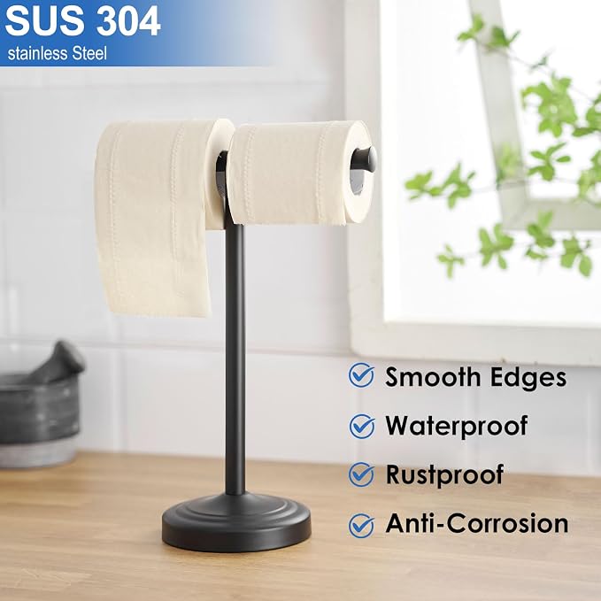 RUMOSE 13 Inch Matte Black Towel Stand Hand Towel Holder Bathroom Kitchen - Image 6