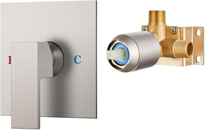 Airuida Square Single-Function Brass Faucet Shower Rough-in Valve Male Thread by Airuida
