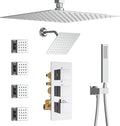 Thermostatic Shower System Chrome Shower Faucet Set, Four Modes Shower Faucet by KATAIS