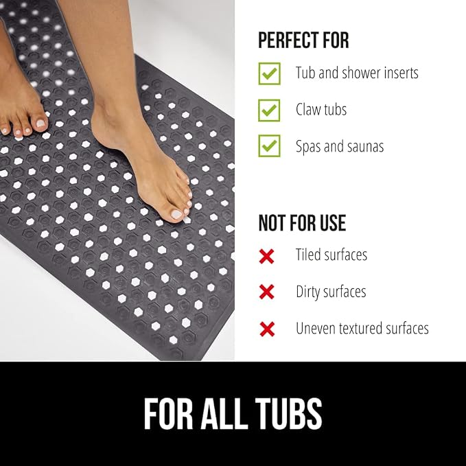 GORILLA GRIP Patented Bath Tub Shower Mat, Machine Washable Bathtub Floor Liner - Image 6