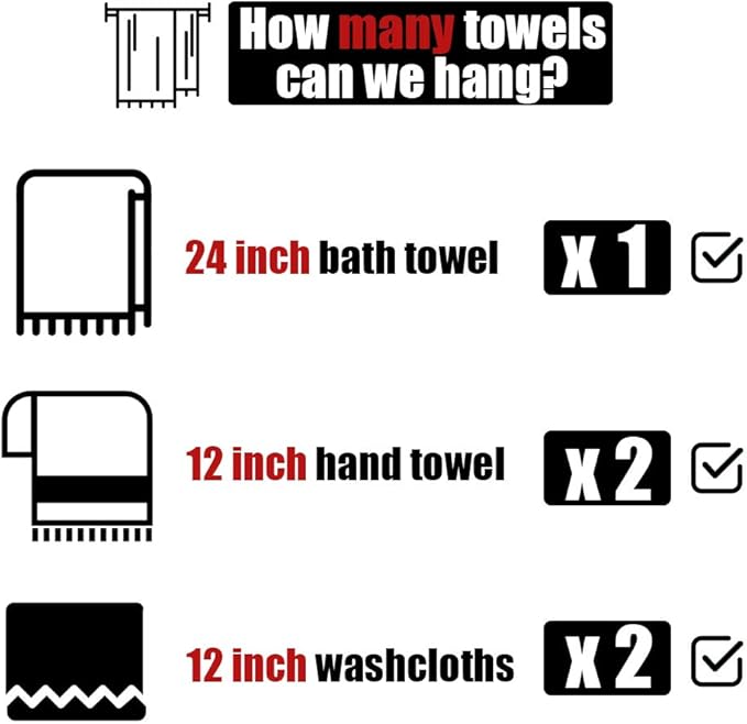 JQK Chrome Towel Bar, 27 Inch 304 Stainless Steel Thicken 0.8mm Towel Rack - Image 9