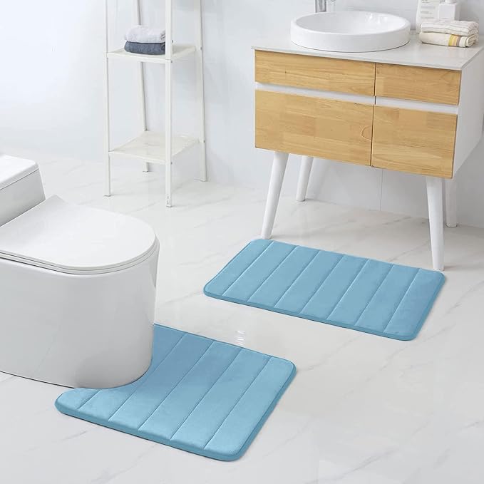 Buganda Memory Foam U-Shaped Contour Toilet Rugs, Non Slip Absorbent, Thick - Image 7