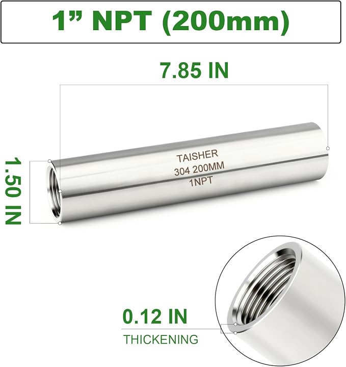 TAISHER 2PCS Stainless Steel Pipe Fittings - Image 2