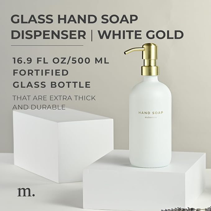 MaisoNovo Soap Dispenser 1-Piece Set | 16.9oz White Bottles - Image 2