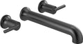 Delta Wall Mount Bathroom Faucet 3 Hole, Matte Black Bathroom Sink Faucet by DeltaFaucet