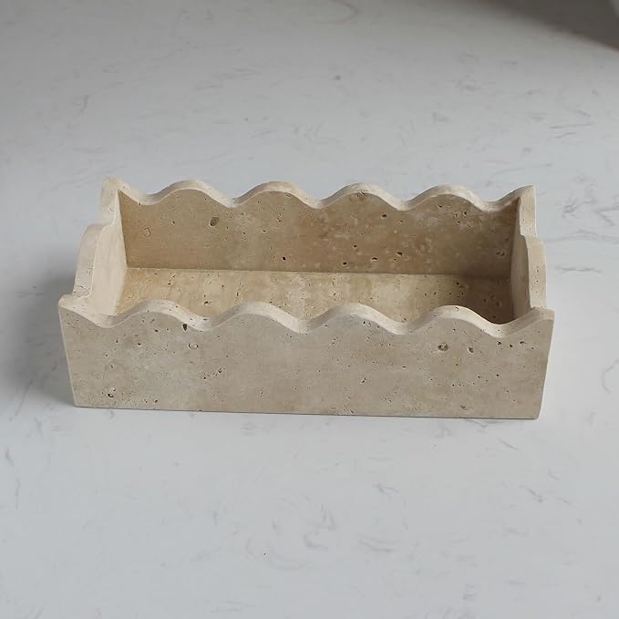 Natural Travertine Guest Towel Holder 9.8" × 4.9" - Image 6