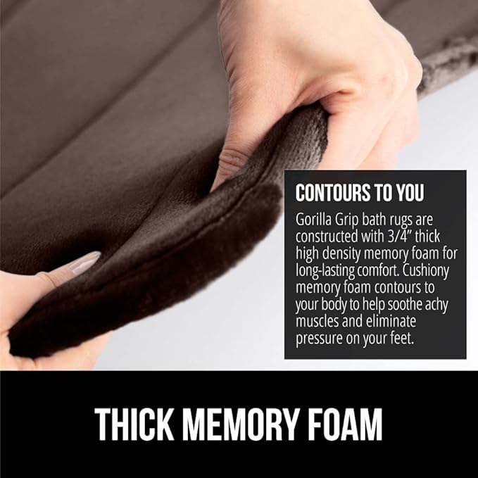 GORILLA GRIP Memory Foam Bath Mat, Soft Absorbent US Designed Bathroom Rug - Image 4