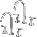 Bathroom Faucets for Sink 3 Hole, Hurran Brushed Nickel Bathroom Sink Faucet by Hurran