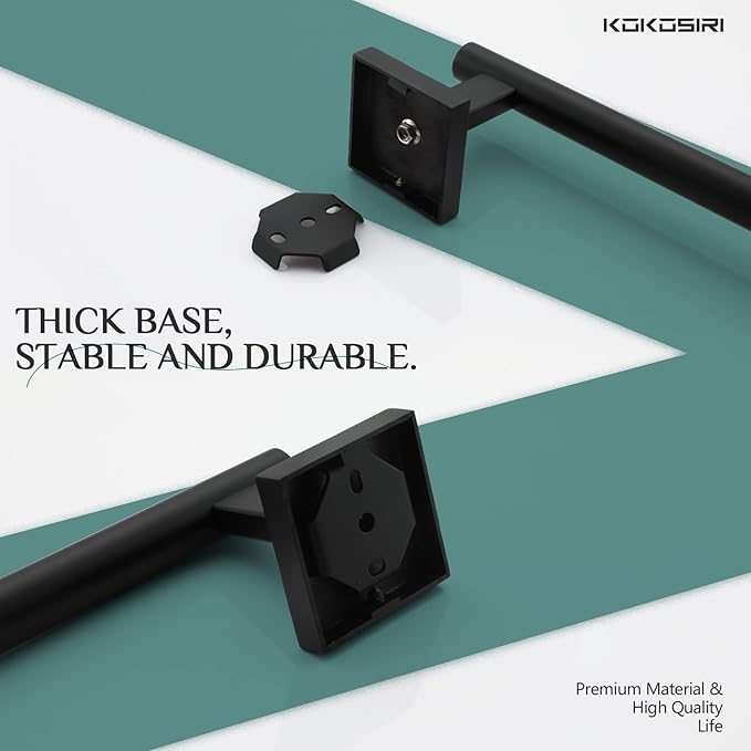 KOKOSIRI Bathroom Towel Bars 12 Inch Towel Ring Matte Black 30CM Hand Towel - Image 8
