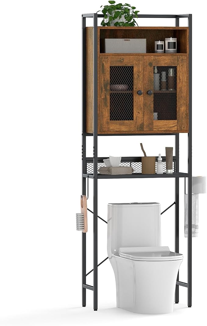 Tangkula Over The Toilet Storage Cabinet, 5-Tier Space Saver Above Toilet - Image 9