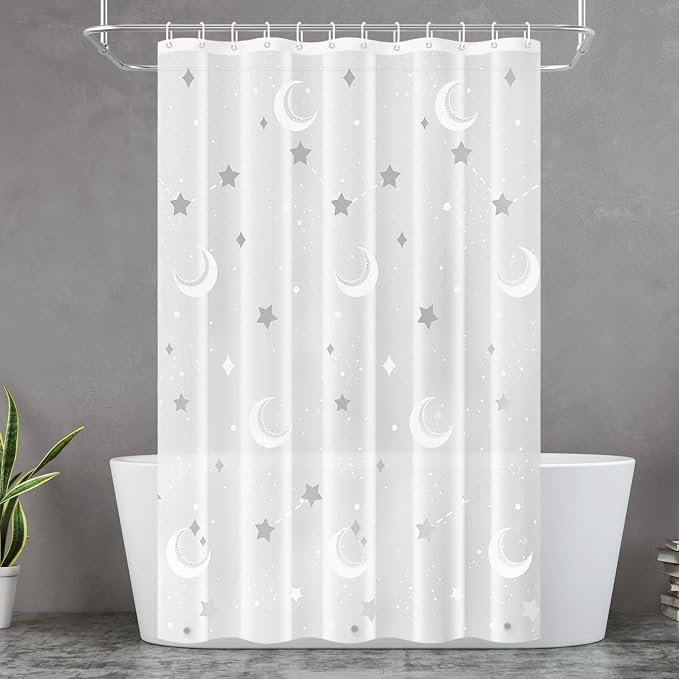 PEVA Shower Curtain, 72 x 72 Water Repellent Premium Bathroom Shower Curtain by DecorateYourLife
