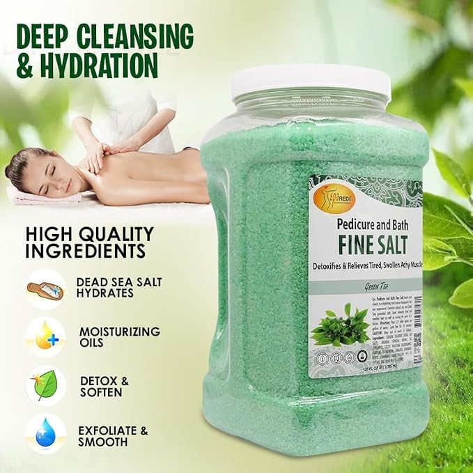 SPA REDI - Detox Foot Soak Pedicure and Bath Fine Salt, 128 Oz - Made - Image 6
