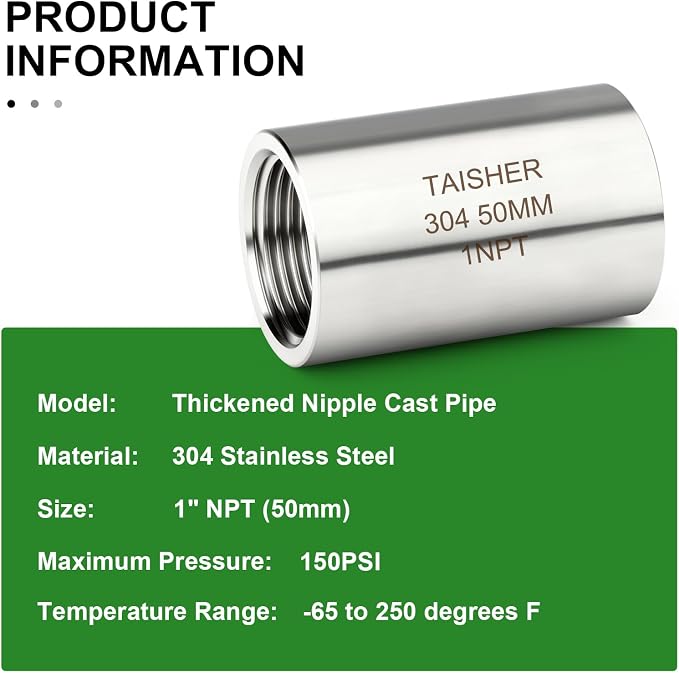 TAISHER 2PCS Stainless Steel Pipe Fittings - Image 5