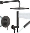 BESy Shower System with 10 Inch Round Rain Shower Head and Handheld Wall Mounted by BESy