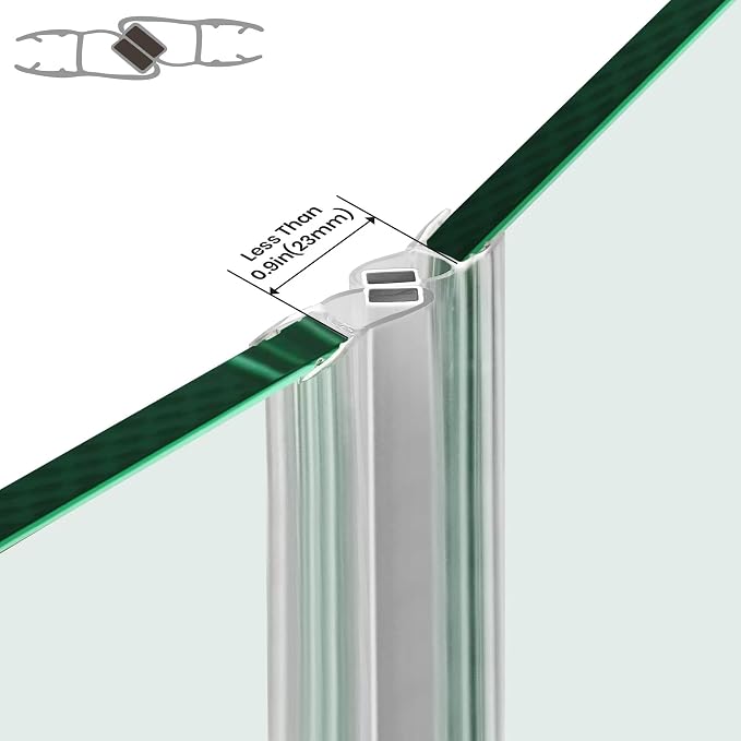 Bathroom Shower Glass Door Side Seal Strips, Length 78 Inch 2PCS Transparent - Image 4