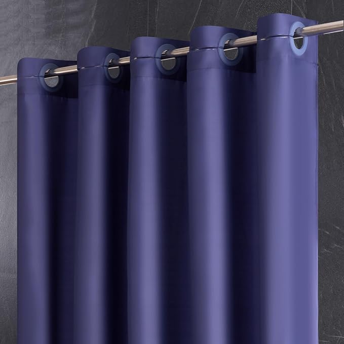 Furlinic Navy Blue Shower Curtain Liner Fabric Waterproof Shower Stall Curtains by Furlinic