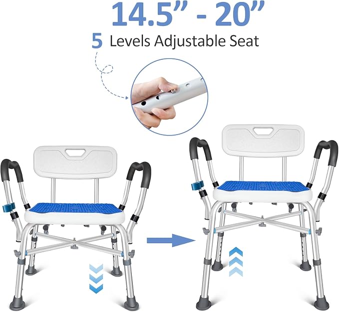 KingPavonini Shower Chair for Inside Shower, 550LBs Heavy Duty Bath Chair - Image 4