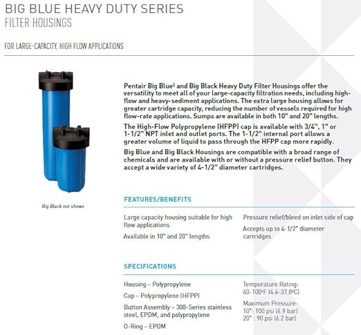 Pentair Pentek Big Blue Filter Housing and Sediment Water Filter Bundle | R50-BB - Image 3