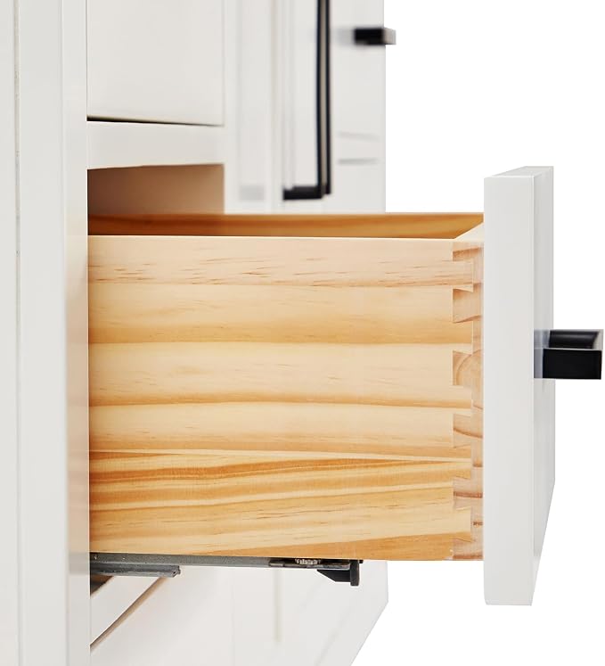 ARIEL 67" White Bathroom Vanity, 1.5" Edge Pure White Quartz Countertop & Splash - Image 9