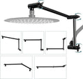 iFealClear All Metal 16" Shower Head Extension Arm, Solid Brass Shower Head by iFealClear