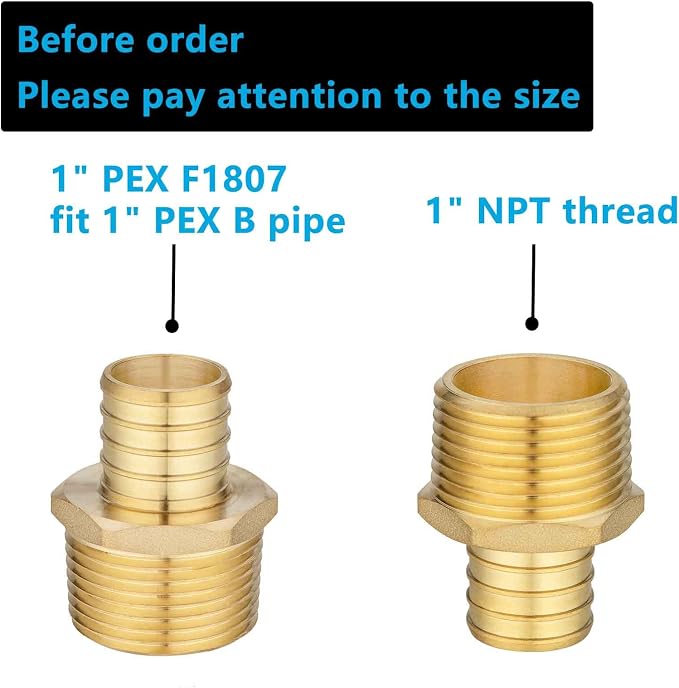 Lidertik PEX Fittings 1 Inch Male NPT Adapter - Image 2