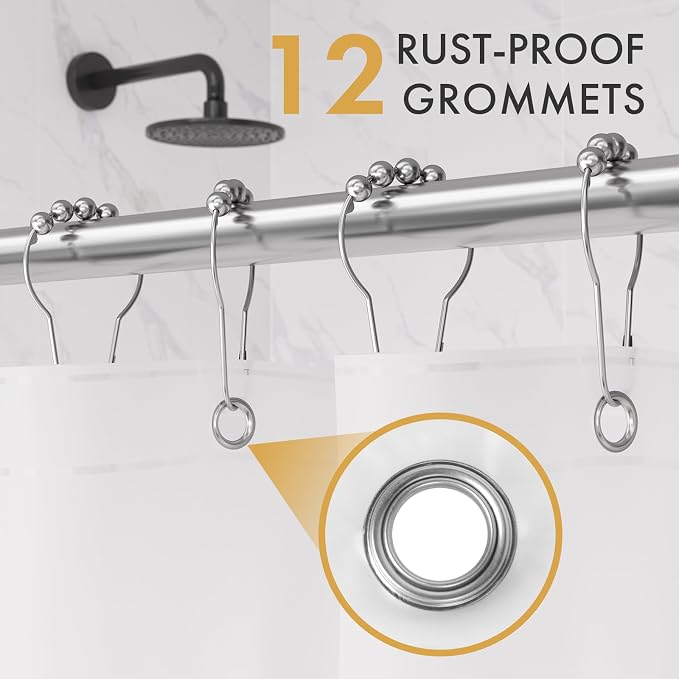 AmazerBath 2 Pack Thin Shower Curtain Liners, 72 x 78 Inches PEVA 3G Shower - Image 2