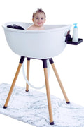 Luxury Baby Bathtub with Wooden Stand – 3-Stage Convertible, Ergonomic & by BabuBath